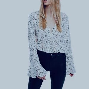 FREE PEOPLE MAKING WAVES BELL SLEEVE BODYSUIT